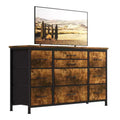TV Stand for 55'' TV with Power Outlet, Entertainment Center, Dresser with 10 Large Drawers