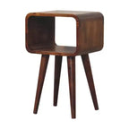 Modern 19.7 Mango Wood Curved Nightstand