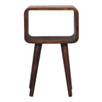 Modern 19.7 Mango Wood Curved Nightstand