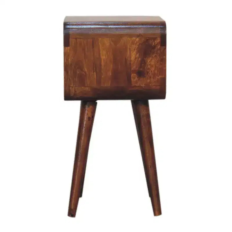 Modern 19.7 Mango Wood Curved Nightstand
