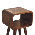 Modern 19.7 Mango Wood Curved Nightstand