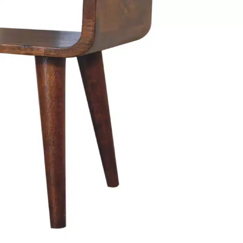 Modern 19.7 Mango Wood Curved Nightstand
