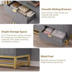Dresser for Bedroom 6 Drawer Dresser w/ Metal Legs Wood Dressers Chest Organizer