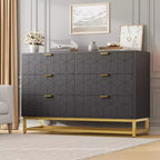 Dresser for Bedroom 6 Drawer Dresser w/ Metal Legs Wood Dressers Chest Organizer