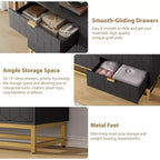 Dresser for Bedroom 6 Drawer Dresser w/ Metal Legs Wood Dressers Chest Organizer