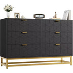 Dresser for Bedroom 6 Drawer Dresser w/ Metal Legs Wood Dressers Chest Organizer