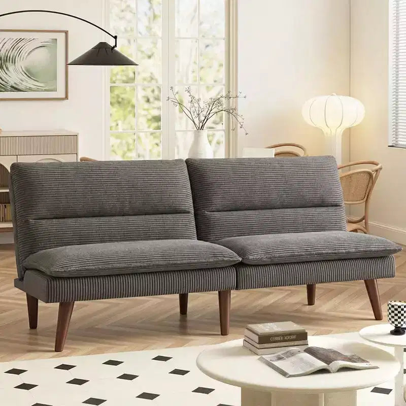 67 Corduroy Convertible Futon Sofa Bed, 3-in-1 Recliner Sofa for Small Spaces, Compact Sofa Bed for Apartment, Guest Room