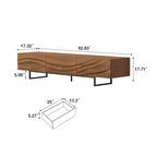 82.83 Modern Solid Wood Relief TV Stand - 3 Drawers, Metal Legs & Ventilation Holes