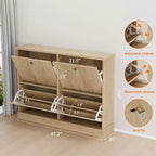 Shoe Cabinet Storage for Entryway with 4 Flip Drawers,Freestanding Cabinet with Adjustable Shelves,Wooden Hidden Shoe Rack for Hallway
