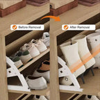 Shoe Cabinet Storage for Entryway with 4 Flip Drawers,Freestanding Cabinet with Adjustable Shelves,Wooden Hidden Shoe Rack for Hallway
