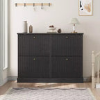 Shoe Cabinet Storage for Entryway with 4 Flip Drawers,Freestanding Cabinet with Adjustable Shelves,Wooden Hidden Shoe Rack for Hallway