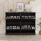 Shoe Cabinet Storage for Entryway with 4 Flip Drawers,Freestanding Cabinet with Adjustable Shelves,Wooden Hidden Shoe Rack for Hallway