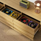 78.7 TV Stand with Decorative Strips, Media Console with Spacious Top & 4 Drawers, Minimalist Entertainment Center for TVs Up to 75