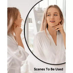 Metal Framed Bathroom Mirror  Rounded Rectangle, Matte Black, Farmhouse Vanity Mirror, Anti-Rust, Hangs Horizontally or Vertically