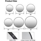 Metal Framed Bathroom Mirror  Rounded Rectangle, Matte Black, Farmhouse Vanity Mirror, Anti-Rust, Hangs Horizontally or Vertically