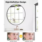 Metal Framed Bathroom Mirror  Rounded Rectangle, Matte Black, Farmhouse Vanity Mirror, Anti-Rust, Hangs Horizontally or Vertically