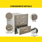 Triple Stainless Steel Outdoor Kitchen Drawer Cabinet  Durable Flush Mount Storage with Handles  Weatherproof for Patio BBQ Island Grill