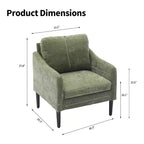Modern Accent Chair,Upholstered Fabric Single Sofa Chair with Curved Arms,Upholstered Reading Chair for Living Room, Bedroom, Office