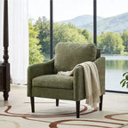 Modern Accent Chair,Upholstered Fabric Single Sofa Chair with Curved Arms,Upholstered Reading Chair for Living Room, Bedroom, Office