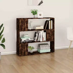 Book Cabinet Smoked Oak Engineered Wood Medium Book Cabinet