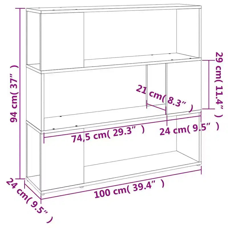 Book Cabinet Smoked Oak Engineered Wood Medium Book Cabinet