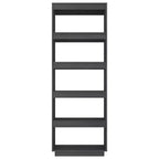 Book Cabinet Grey Solid Pinewood Medium Book Cabinet