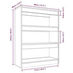 Book Cabinet Grey Engineered Wood Medium Book Cabinet