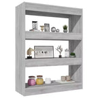 Book Cabinet Grey Engineered Wood Medium Book Cabinet