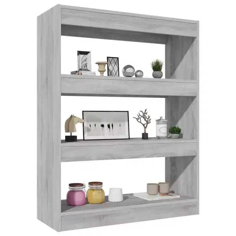 Book Cabinet Grey Engineered Wood Medium Book Cabinet