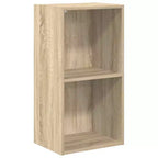 Book Cabinet Oak Engineered Wood 30.1 in Height with 2 Tiers