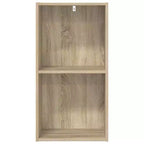 Book Cabinet Oak Engineered Wood 30.1 in Height with 2 Tiers