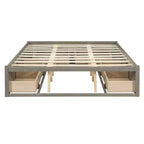 Queen Size Wood Platform Bed With 6 Storage Drawers, Easy Assembly