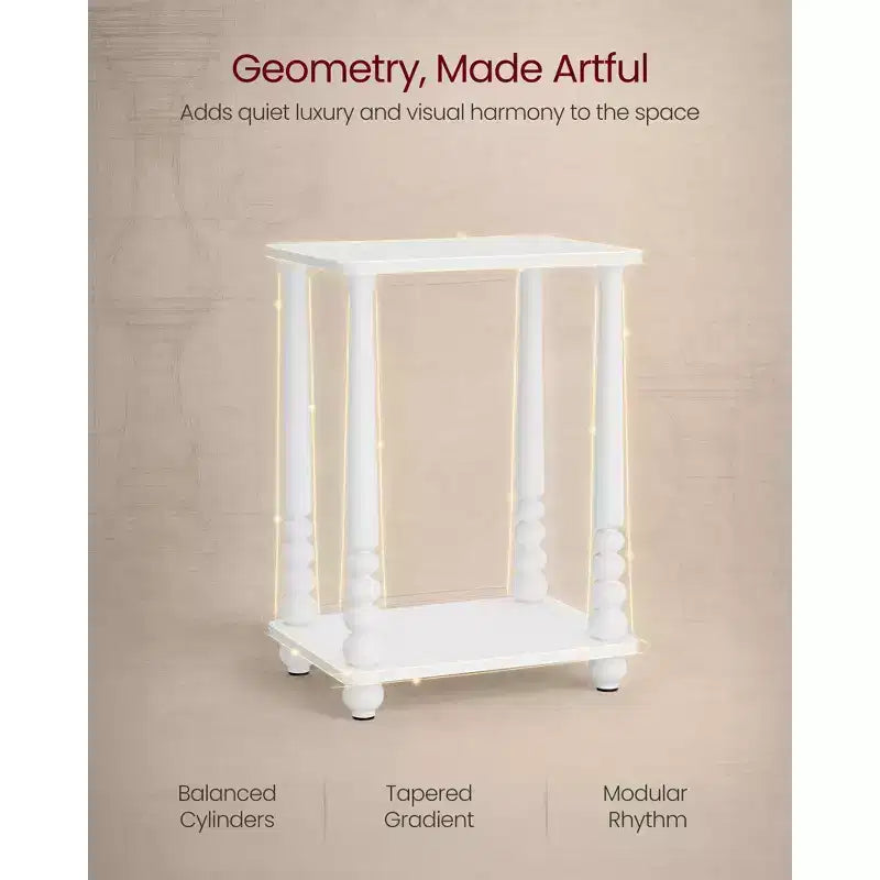 Collection - Side Table, Nightstand for Small Spaces, with Shelf, Solid Wood Legs, Mid-Century Modern