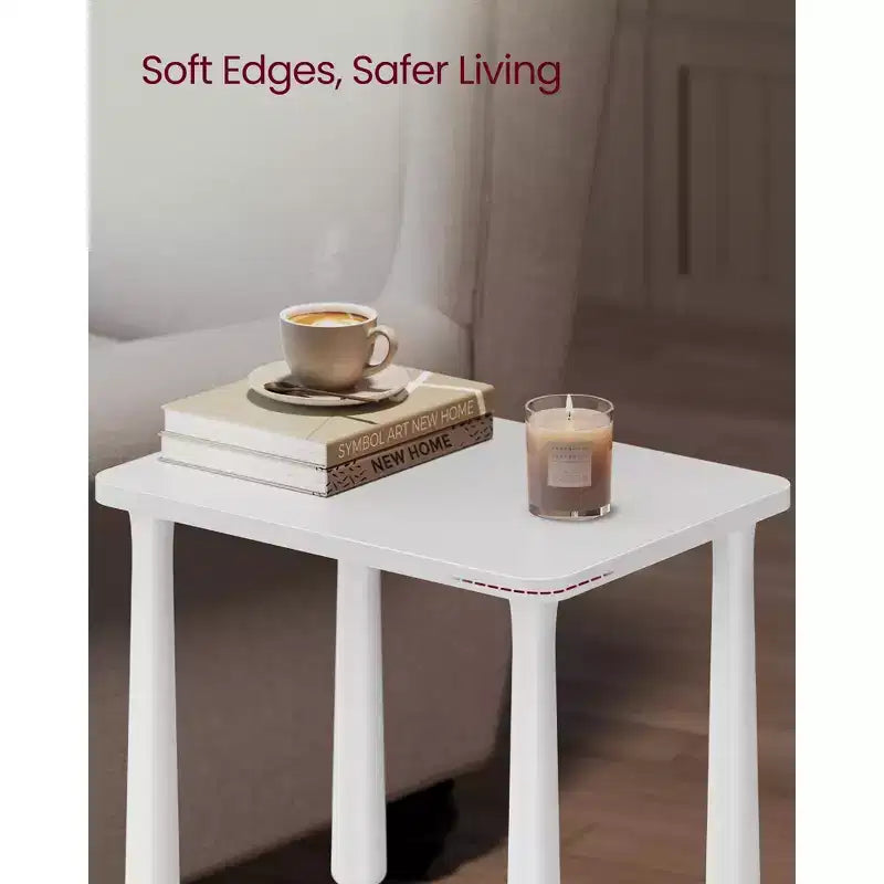 Collection - Side Table, Nightstand for Small Spaces, with Shelf, Solid Wood Legs, Mid-Century Modern