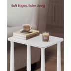 Collection - Side Table, Nightstand for Small Spaces, with Shelf, Solid Wood Legs, Mid-Century Modern