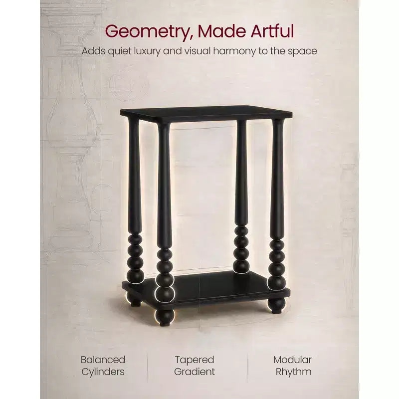 Collection - Side Table, Nightstand for Small Spaces, with Shelf, Solid Wood Legs, Mid-Century Modern