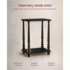 Collection - Side Table, Nightstand for Small Spaces, with Shelf, Solid Wood Legs, Mid-Century Modern