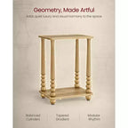 Collection - Side Table, Nightstand for Small Spaces, with Shelf, Solid Wood Legs, Mid-Century Modern