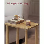 Collection - Side Table, Nightstand for Small Spaces, with Shelf, Solid Wood Legs, Mid-Century Modern