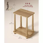 Collection - Side Table, Nightstand for Small Spaces, with Shelf, Solid Wood Legs, Mid-Century Modern