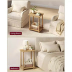 Collection - Side Table, Nightstand for Small Spaces, with Shelf, Solid Wood Legs, Mid-Century Modern