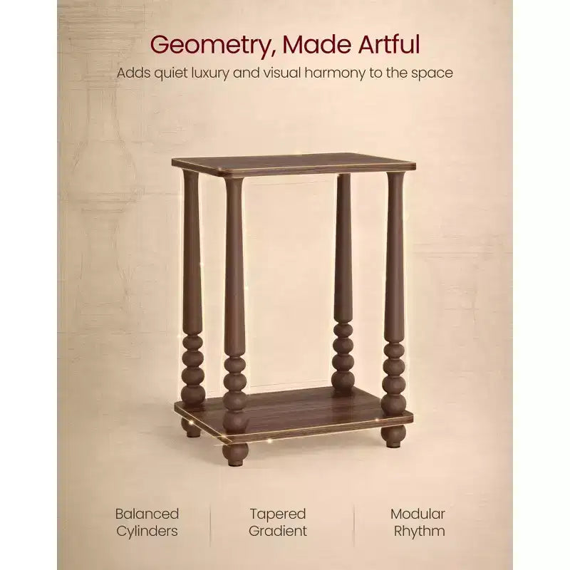 Collection - Side Table, Nightstand for Small Spaces, with Shelf, Solid Wood Legs, Mid-Century Modern