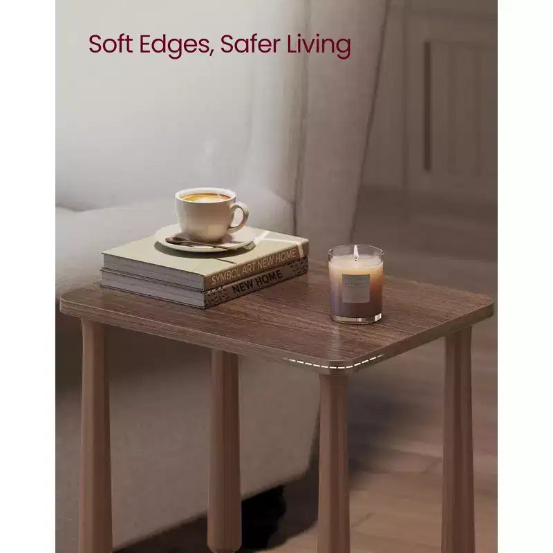 Collection - Side Table, Nightstand for Small Spaces, with Shelf, Solid Wood Legs, Mid-Century Modern