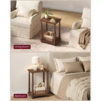 Collection - Side Table, Nightstand for Small Spaces, with Shelf, Solid Wood Legs, Mid-Century Modern