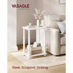 Collection - Side Table, Nightstand for Small Spaces, with Shelf, Solid Wood Legs, Mid-Century Modern