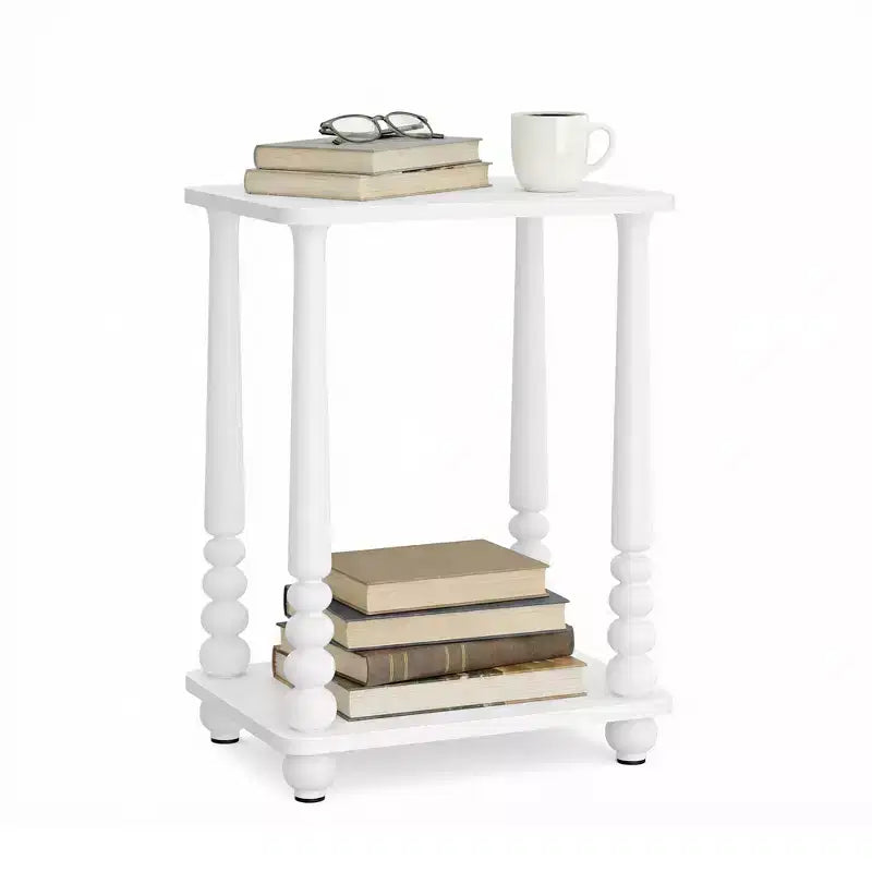 Collection - Side Table, Nightstand for Small Spaces, with Shelf, Solid Wood Legs, Mid-Century Modern