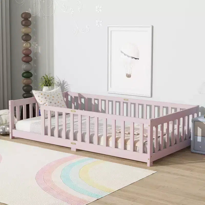 Queen Bed Frame Upholstered Velvet Lumbar Support Noise-Free Design