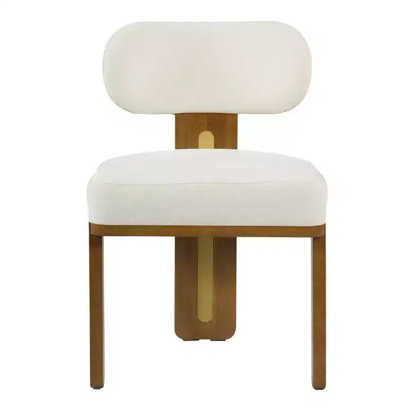 Modern Minimalist Upholstered Dining Chair with Solid Rubber Wood Legs