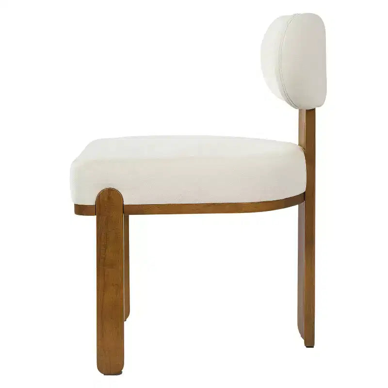 Modern Minimalist Upholstered Dining Chair with Solid Rubber Wood Legs