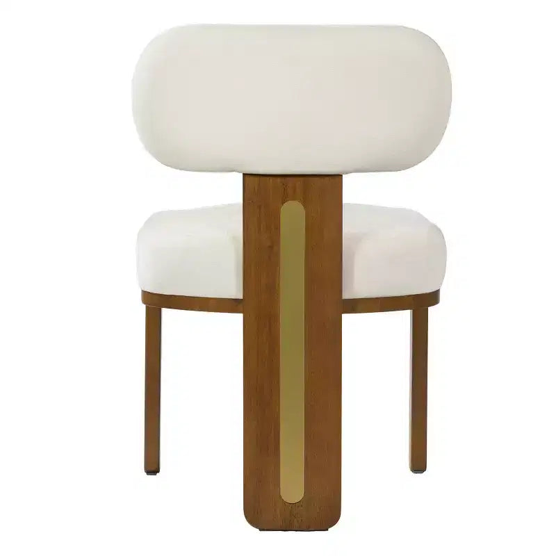 Modern Minimalist Upholstered Dining Chair with Solid Rubber Wood Legs